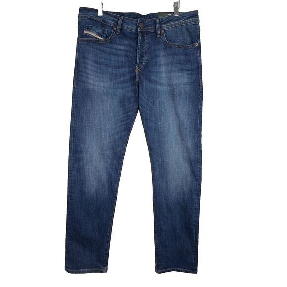 Diesel Buster Tapered Jeans Men’s 34x32 RB062 Regular Fit Stretch Blue NWT - Picture 2 of 16